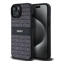 iPhone 15 DKNY Repeat Pattern Tonal Stripe Skal - Svart