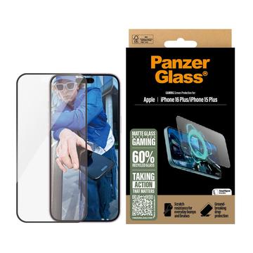 iPhone 15 Plus/16 Plus PanzerGlass Gaming Ultra-Wide Fit EasyAligner Skärmskydd i härdat glas - 9H - Svart kant