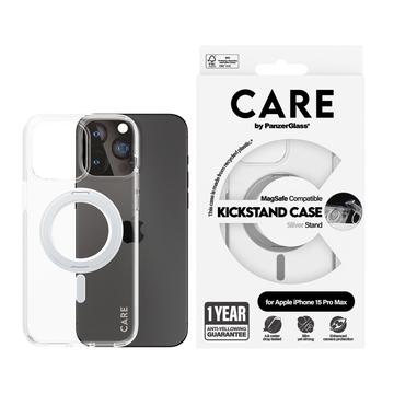 iPhone 15 Plus PanzerGlass Care Kickstand skal - MagSafe-kompatibelt - Silver