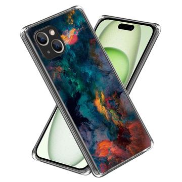 iPhone 15 Plus Stiligt Ultra-Slim TPU-skal - Färgglada Moln