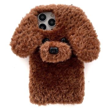 iPhone 15 Pro bedårande plymfodral i form av en teddyhund