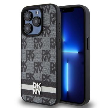 iPhone 15 Pro DKNY Rutigt Mönster och Rand Skal