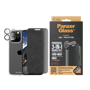 iPhone 15 Pro Max PanzerGlass Privacy 3-i-1-paket