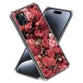 iPhone 15 Pro Max Stiligt Ultra-Slim TPU-skal - Röda Blommor