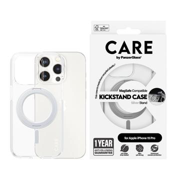 iPhone 15 Pro PanzerGlass Care Kickstand skal - MagSafe-kompatibelt - Silver