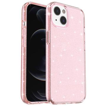 iPhone 15 Stylish Glitter Series Hybrid Skal - Rosa