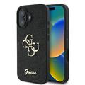 iPhone 16 Plus Guess Fixed Glitter 4G Metal Logo Skal - Svart