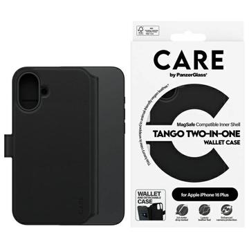 iPhone 16 Plus PanzerGlass Care Tango 2-i-1 plånboksfodral - MagSafe-kompatibelt - Svart