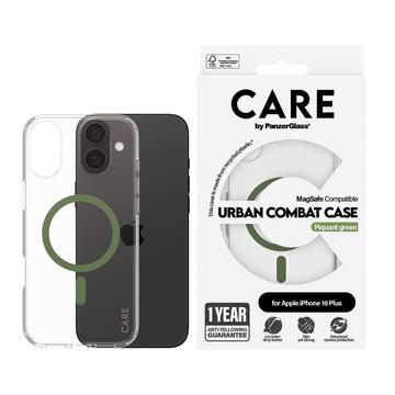 iPhone 16 Plus PanzerGlass Care Transparent Urban Combat Skal- MagSafe-kompatibelt - Grön