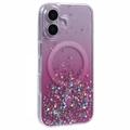 iPhone 16 Plus Sparkle Glow MagSafe Skal - Rosa