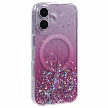 iPhone 16 Plus Sparkle Glow MagSafe Skal - Rosa