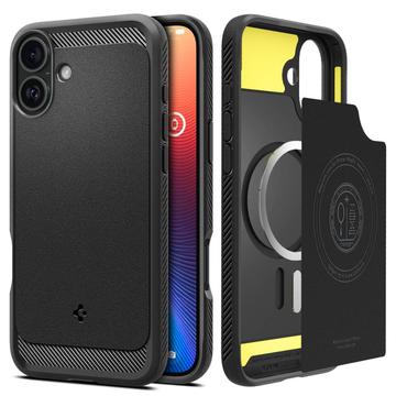 iPhone 16 Plus Spigen Rugged Armor Mag TPU-skal - Svart