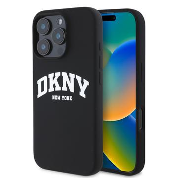 iPhone 16 Pro DKNY Liquid Silicone Arch Logo-Skal - MagSafe-kompatibelt - Svart