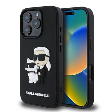 iPhone 16 Pro Karl Lagerfeld 3D Rubber Karl & Choupette NFT-Skal - Svart