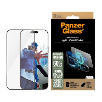 iPhone 16 Pro Max PanzerGlass Gaming Ultra-Wide Fit EasyAligner Skärmskydd av härdat glas - 9H - Svart kant