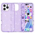 iPhone 16 Pro Max Stylish Glitter Series Hybrid Skal - Lila