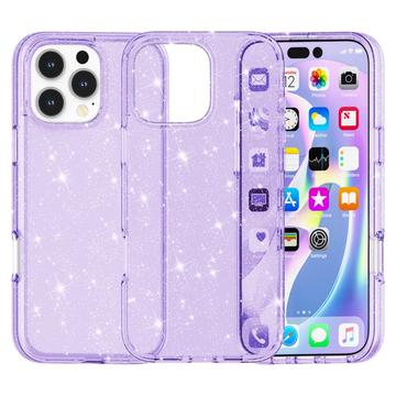 iPhone 16 Pro Max Stylish Glitter Series Hybrid Skal - Lila