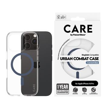 iPhone 16 Pro PanzerGlass Care Transparent Urban Combat Skal - MagSafe-kompatibel - Blå