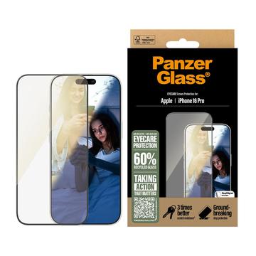 iPhone 16 Pro PanzerGlass EyeCare Ultra-Wide Fit EasyAligner skärmskydd av härdat glas - svart kant