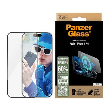 iPhone 16 Pro PanzerGlass Gaming Ultra-Wide Fit EasyAligner Skärmskydd av härdat glas - 9H - Svart kant