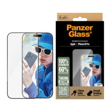 iPhone 16 Pro PanzerGlass Ultra-Wide Fit EasyAligner Skärmskydd - 9H - Svart Kant