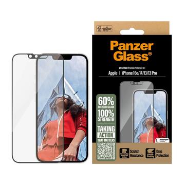 iPhone 16e/14/13/13 Pro PanzerGlass Ultra-Wide Fit EasyAligner Skärmskydd - 9H - Svart Kant