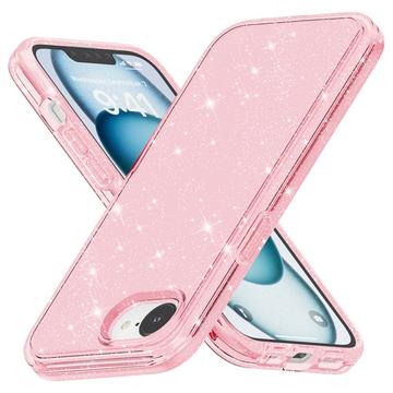 iPhone SE (2025) Stylish Glitter Series Hybrid Skal - MagSafe-kompatibel - Rosa