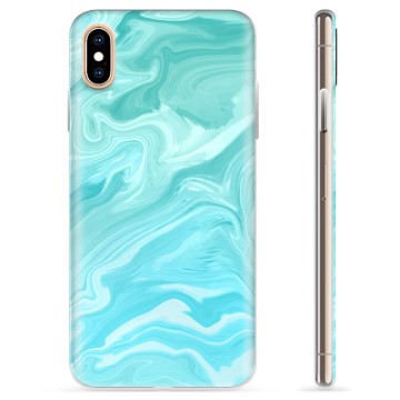 iPhone XS Max TPU-Skal - Blå Marmor