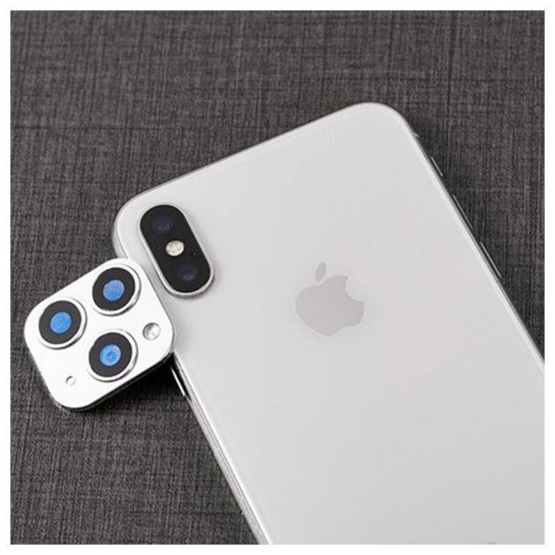 iPhone XS Max Fake Kamera Klisterlapp Silver