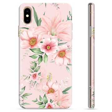 iPhone XS Max TPU-Skal - Vattenfärg Blommor