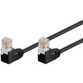 Goobay RJ45 U/UTP CAT 5e 2x 90-graders Vinklad Nätverkskabel - 2m - Svart