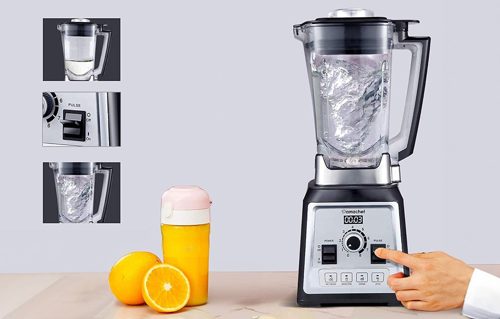 Amzchef 8088-GA Blender / Smothie Maker - 2000W, 2l - Grå