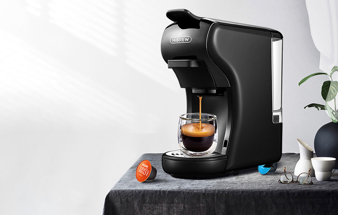 HiBREW H1A 1450W 3-i-1 kaffebryggare med kapslar