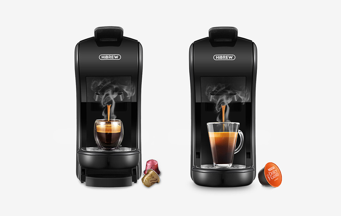 HiBREW H1A 1450W 3-i-1 kaffebryggare med kapslar