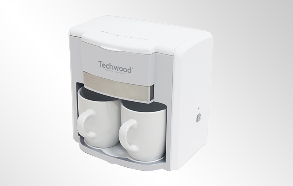 Techwood 2-kopps pour-over kaffebryggare - vit