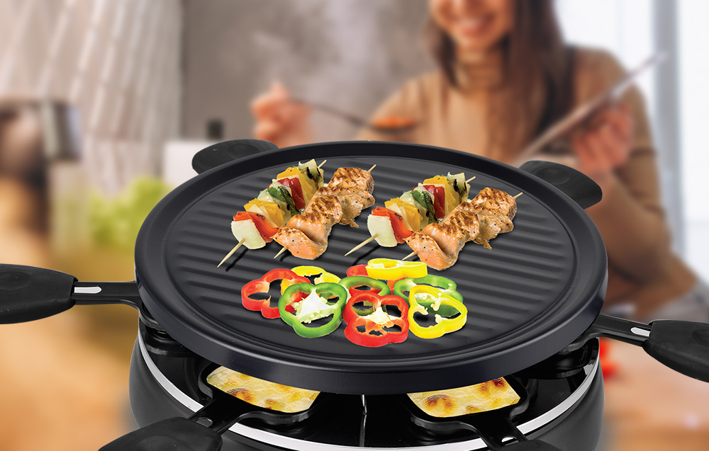 Techwood TRA-608 Elektrisk Raclette-grill för 6 personer