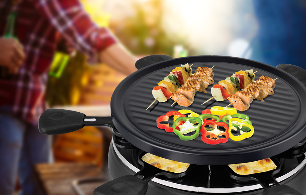 Techwood TRA-608 Elektrisk Raclette-grill för 6 personer