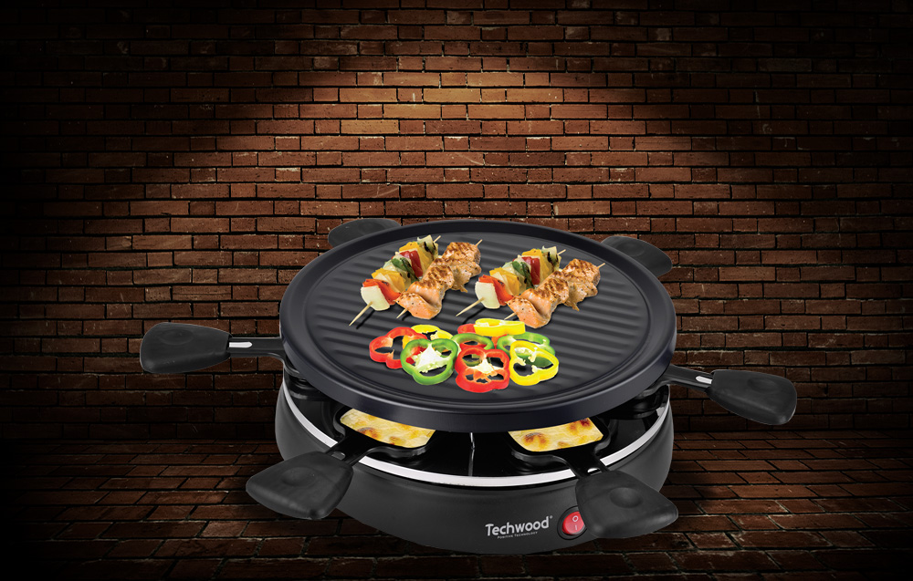 Techwood TRA-608 Elektrisk Raclette-grill för 6 personer